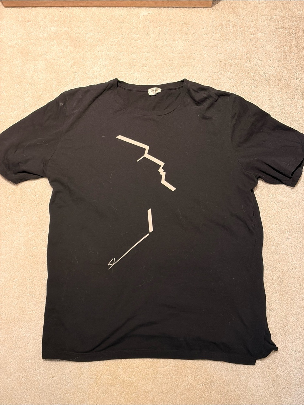 YSL Black Graphic Men’s T-Shirt - Minimal Line Design